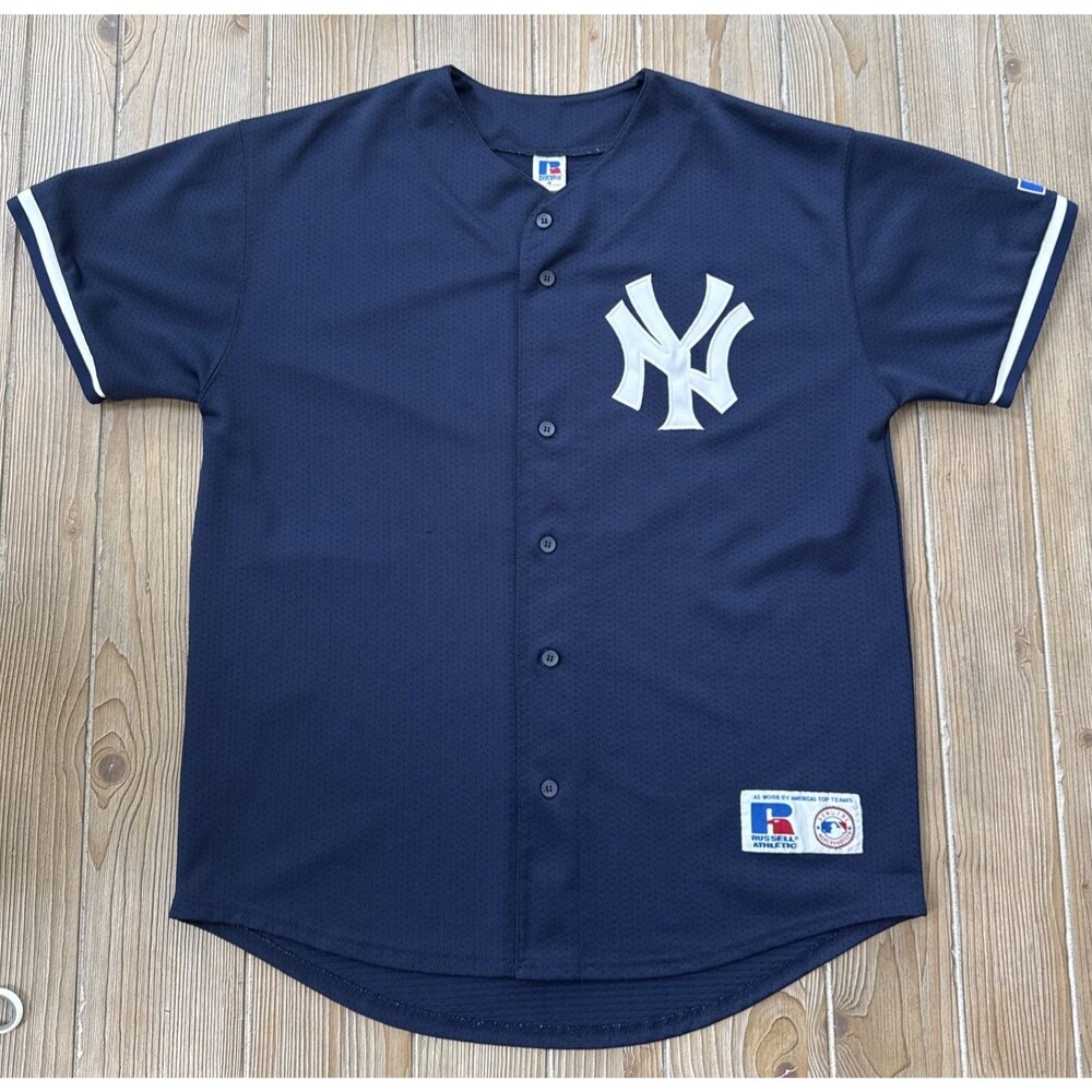 Vintage Russell Athletics New York Yankees Derek Jeeter #2 Jersey Navy Mesh - M